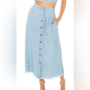 NWOT Mumu Blue by Show Me Your Mumu Sharon Chambray Skirt